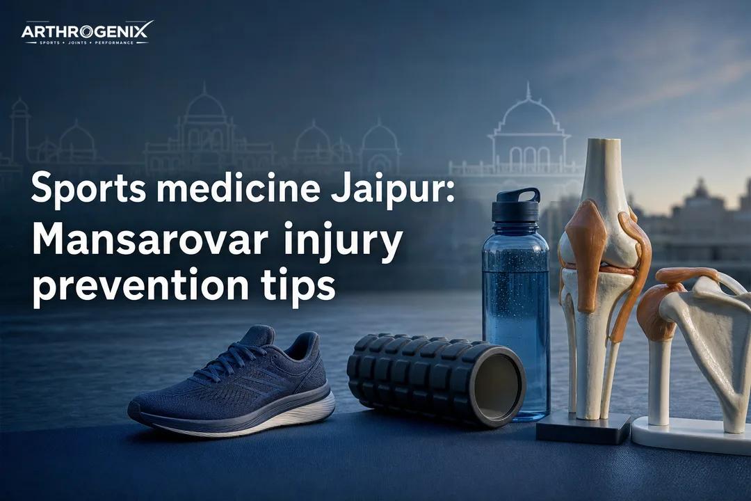 Clean clinical cover art highlighting injury prevention for sports medicine Jaipur